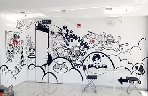 淳化手绘墙并非传统涂鸦。